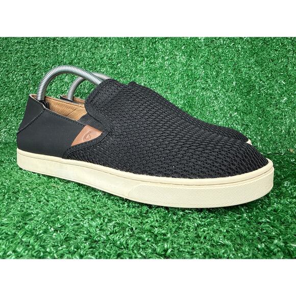 OLUKAI Pehuea Black Mesh Slip On Comfort Casual Sneakers Shoes Womens Size 10 - Picture 1 of 8